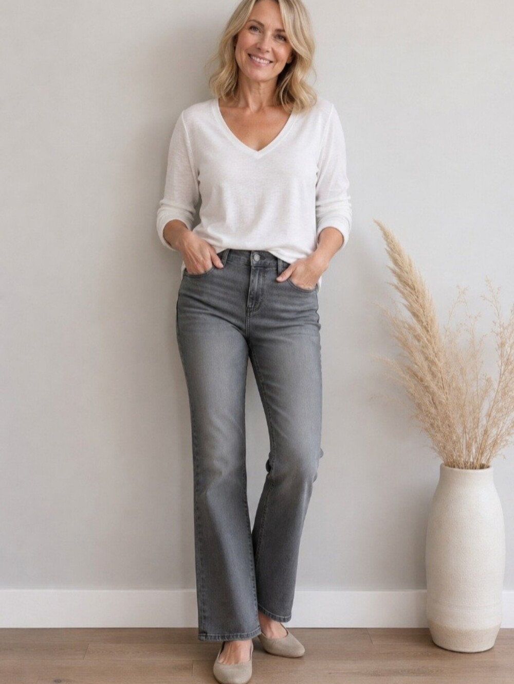 NYDJ Gray Barbara Bootcut Ankle Denim Jean Size 10 NEW NWT